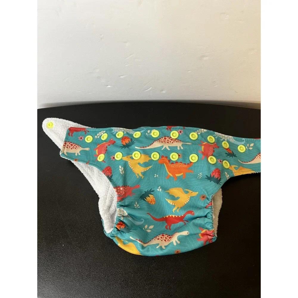 2x SuperBottoms Baby Cloth Diaper – One Size Adjustable, Reusable Dinosaur Print